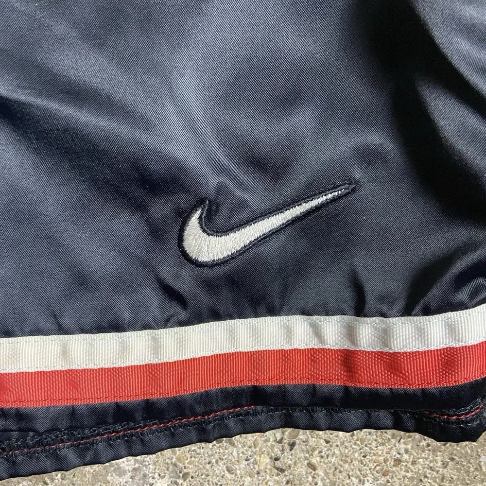 Vintage 90s Nike Nylon Shorts Youth Size Medium Black Drawstring Swoosh Logo
